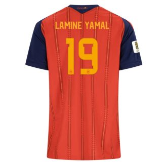 Spanien Hemmatröja VM 2026 Lamine Yamal 19 Dam Fotbollströja med VM-Patch