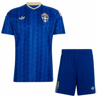 Sverige-Bortatröja-VM-2026-för-Barn-Matchtröja-och-Shorts