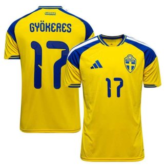 Sverige Hemmatröja VM 2026 Viktor Gyökeres 17 Replica Fotbollströja