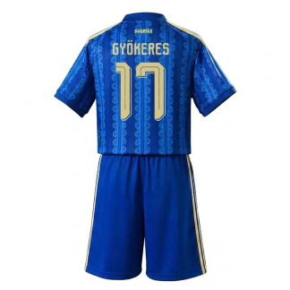 Sverige VM 2026 Bortaställ Barn Viktor Gyökeres 17 Fotbollsset (Tröja + Shorts)