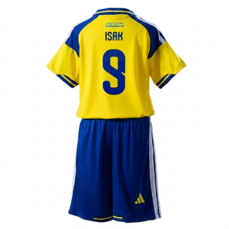 Sverige VM 2026 Hemmaställ Barn Alexander Isak 9 Fotbollsset (Tröja + Shorts)