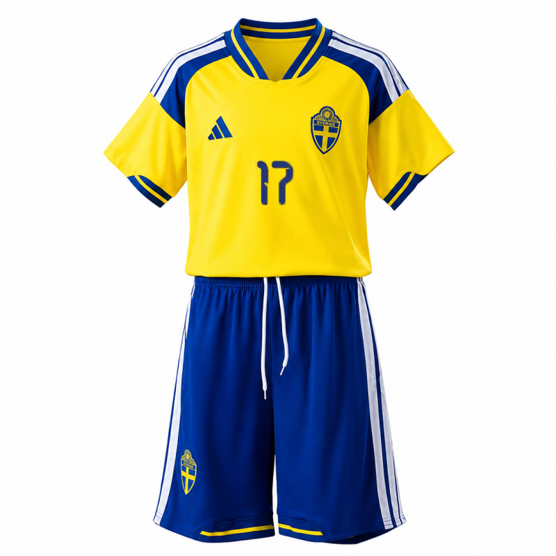 Sverige VM 2026 Hemmaställ Barn Viktor Gyökeres 17 Fotbollsset (Tröja + Shorts)