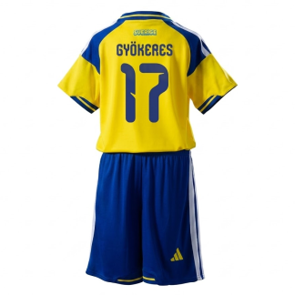 Sverige VM 2026 Hemmaställ Barn Viktor Gyökeres 17 Fotbollsset (Tröja + Shorts)