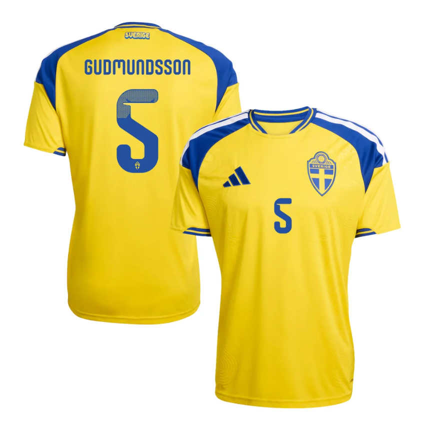 Sverige VM 2026 Hemmatröja Gabriel Gudmundsson 5 Herr Fotbollströja