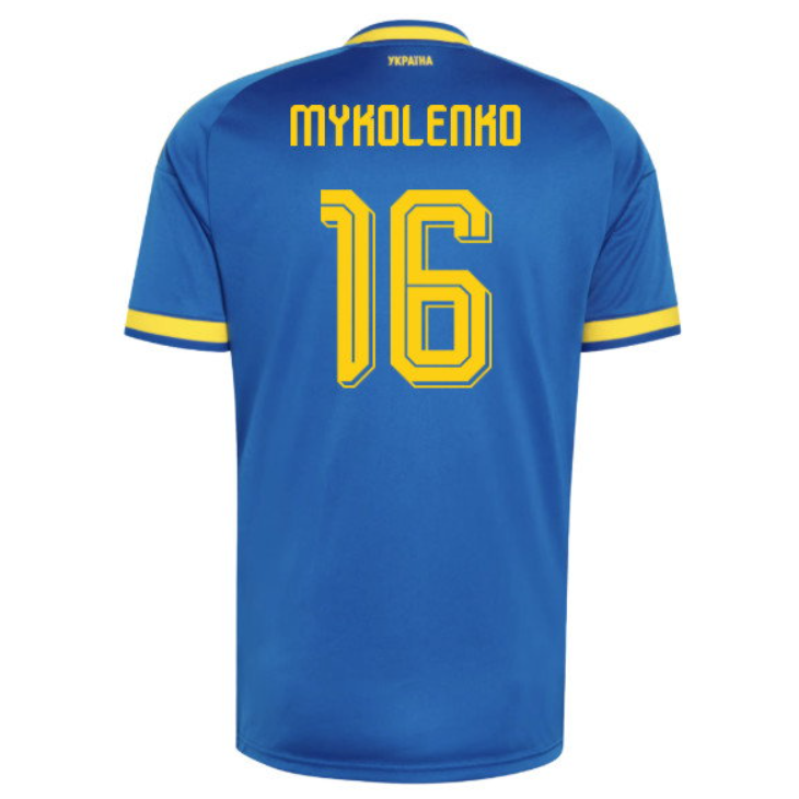 Ukraina Bortatröja VM 2026 Vitaliy Mykolenko 16 Herr Fotbollströja