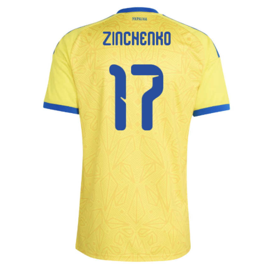 Ukraina Hemmatröja VM 2026 Oleksandr Zinchenko 17 Herr Fotbollströja