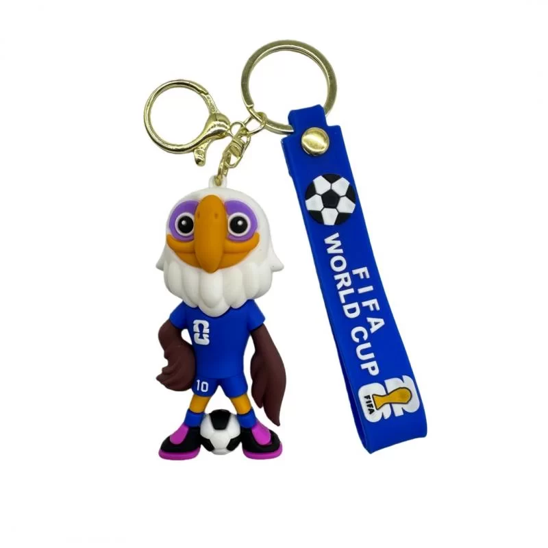 VM 2026 nyckelring med fotbollsmaskot 4-pack