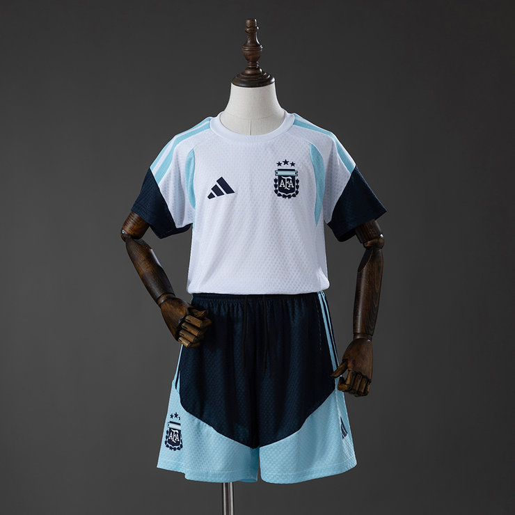 Argentina VM 2026 Träningsställ Barn Vit Fotbollströja med Shorts