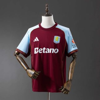 Aston Villa 2025/26 Hemmatröja Kortärmad Fotbollströja Herr
