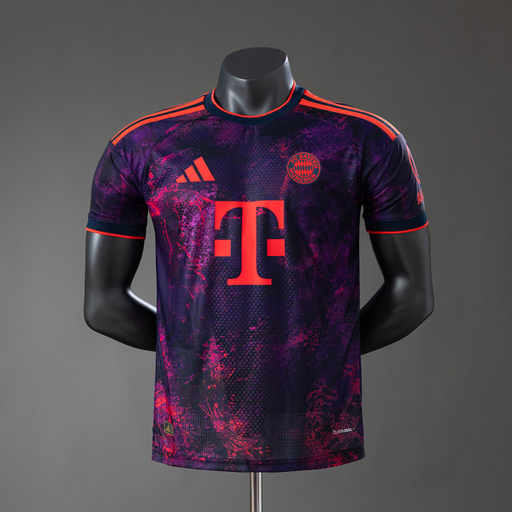 Bayern München 2026/27 Tredjetröja Spelarversion Herr Lila Marinblå och Röd Fotbollströja