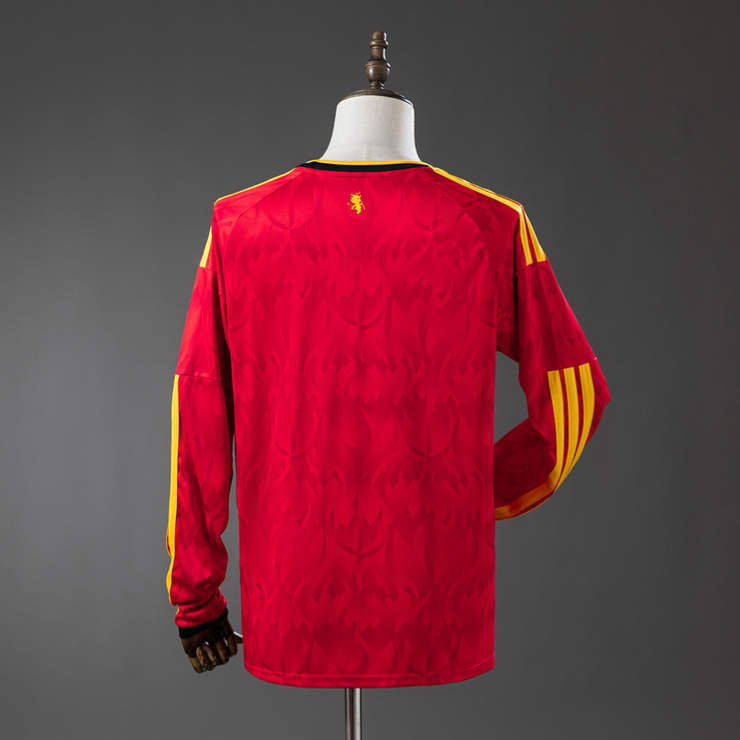 Belgien VM 2026 Hemmatröja Långärmad Fotbollströja Herr