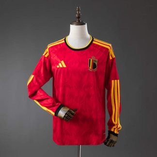 Belgien VM 2026 Hemmatröja Långärmad Fotbollströja Herr