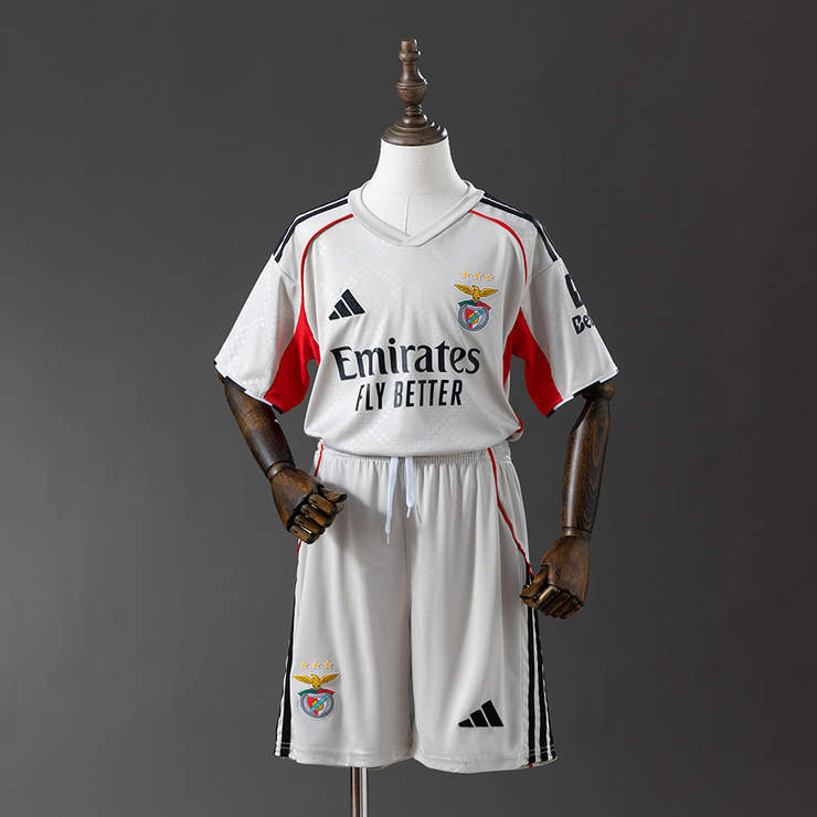 Benfica 2025/26 Bortaställ Barn Fotbollströja med Shorts