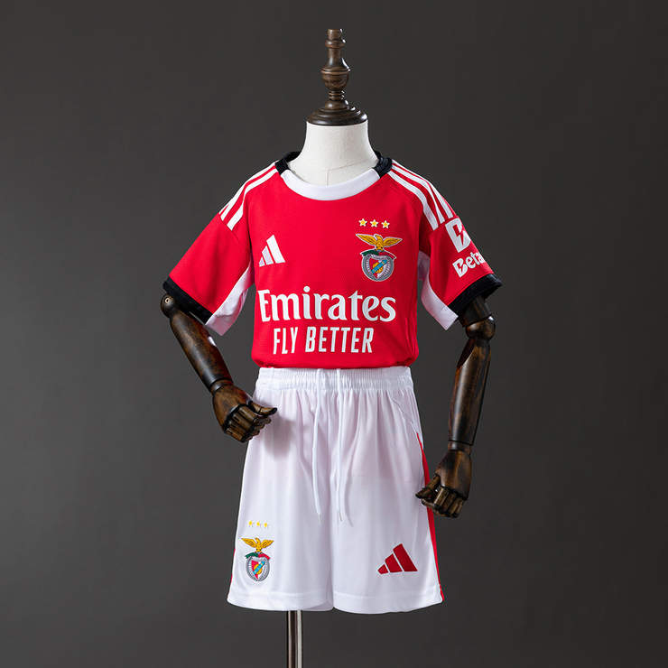 Benfica 2025/26 Hemmaställ Barn Fotbollströja med Shorts