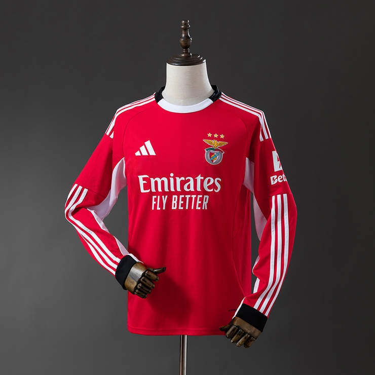 Benfica 2025/26 Hemmatröja Långärmad Fotbollströja Herr