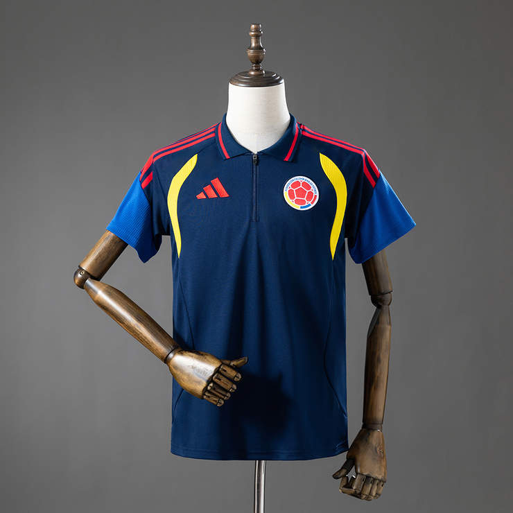 Colombia VM 2026 Träningspolo Marinblå Fotbollströja Herr