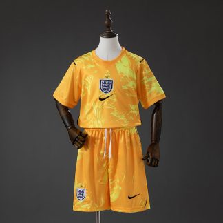 England VM 2026 Målvaktströja Gul Barn Fotbollsställ med Shorts