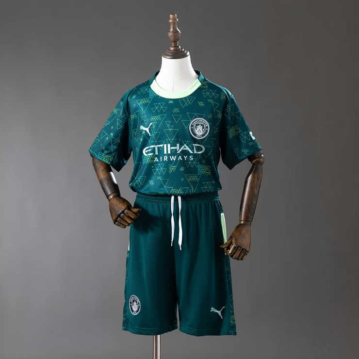Erling Haaland 9 Manchester City 2025/26 Fjärdetröja Barn Fotbollströja Set