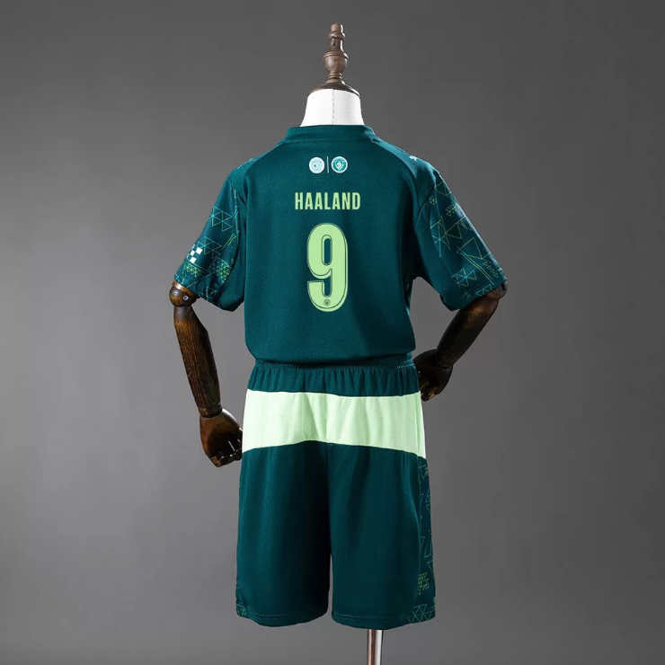 Erling Haaland 9 Manchester City 2025/26 Fjärdetröja Barn Fotbollströja Set
