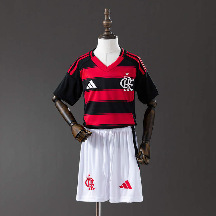 Flamengo 2025/26 Hemmaställ Barn Fotbollströja med Shorts