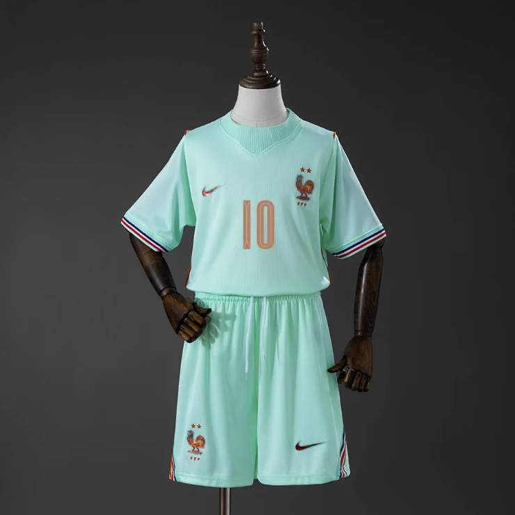 Frankrike VM 2026 Bortaställ Barn Kylian Mbappé 10 Fotbollströja Set