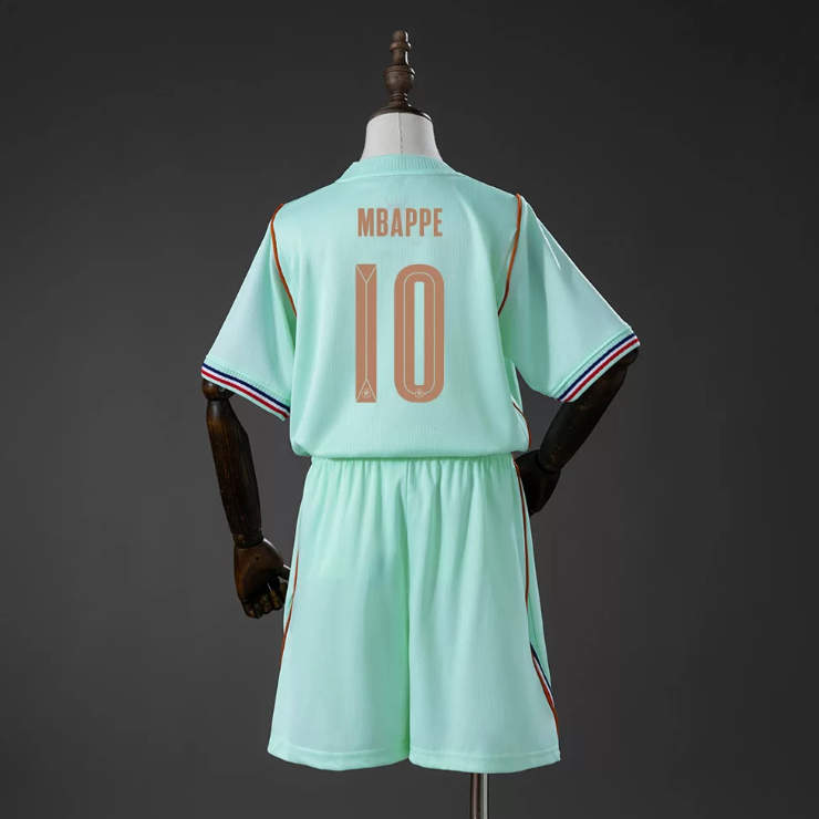 Frankrike VM 2026 Bortaställ Barn Kylian Mbappé 10 Fotbollströja Set