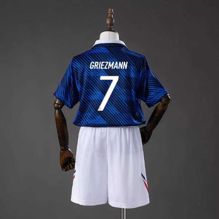 Frankrike VM 2026 Hemmaställ Barn Antoine Griezmann 7 Fotbollströja Set