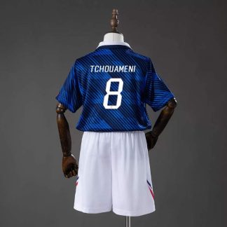 Frankrike VM 2026 Hemmaställ Barn Aurélien Tchouaméni 8 Fotbollströja Set