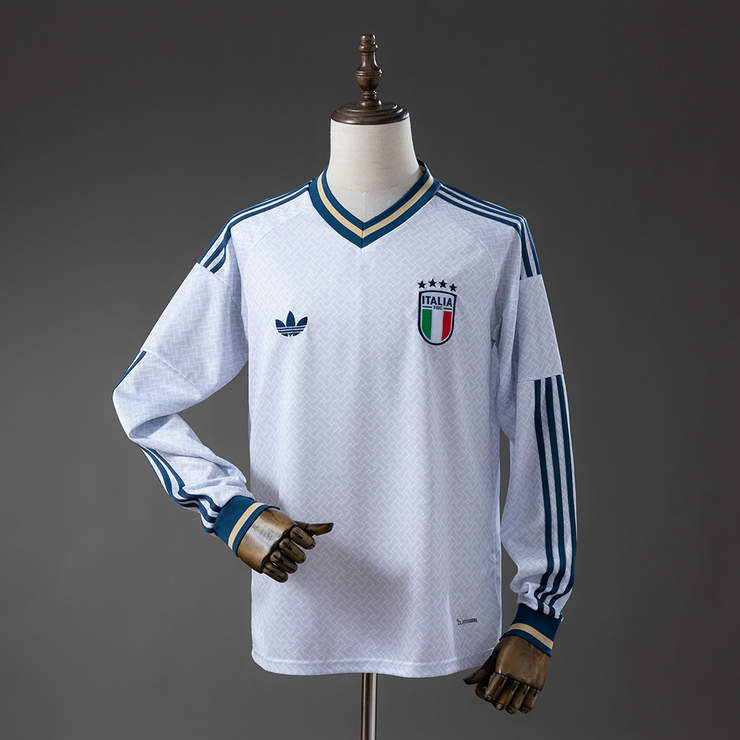 Italien Landslag VM 2026 Bortatröja Långärmad Fotbollströja Herr