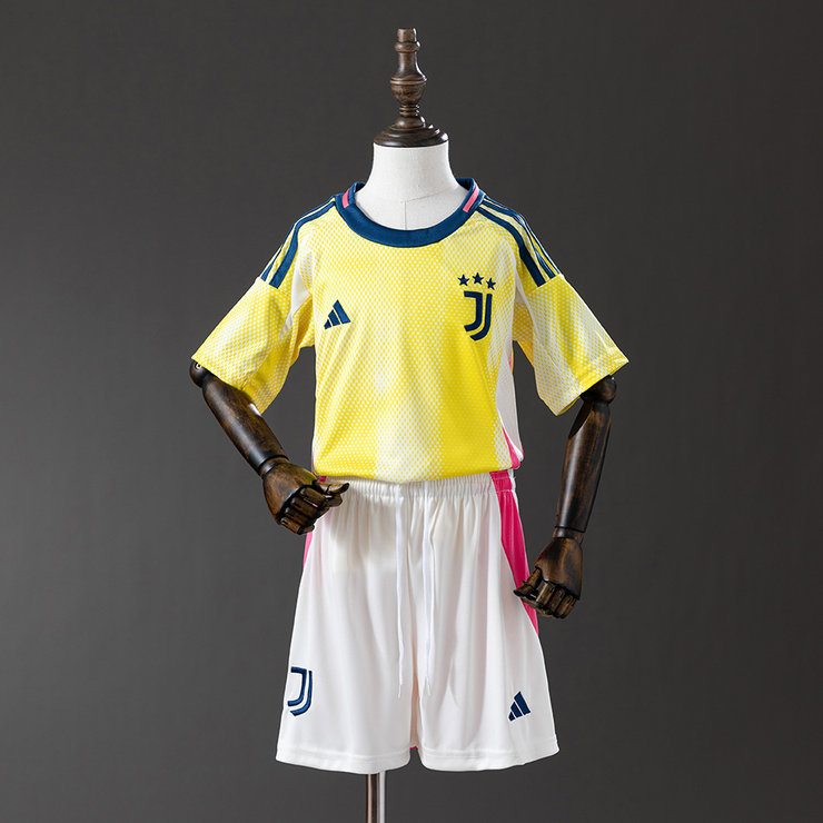 Juventus 2024/25 Bortaställ Barn Fotbollströja med Shorts