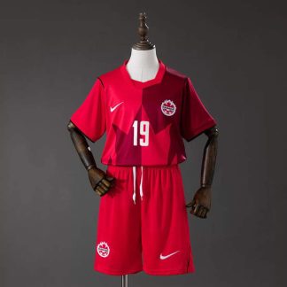 Kanada VM 2026 Hemmaställ Barn Alphonso Davies 19 Fotbollströja med Shorts