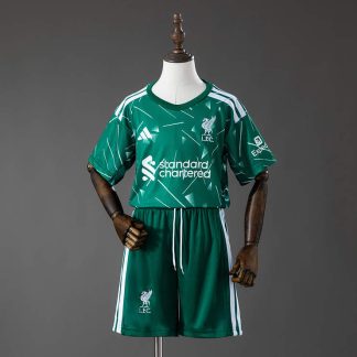 Liverpool 2026/27 Målvaktströja Barn Grön Fotbollströja Set