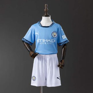 Manchester City 2024/25 Hemmaställ Barn Fotbollströja Set