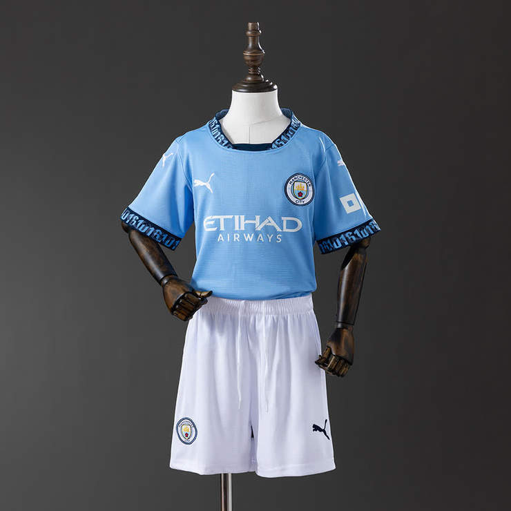 Manchester City 2024/25 Hemmaställ Barn Fotbollströja Set