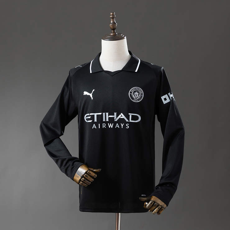 Manchester City 2025/26 Bortatröja Långärmad Fotbollströja Herr
