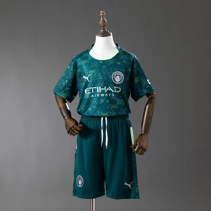 Manchester City 2025/26 Fjärdeställ Barn Fotbollströja Set