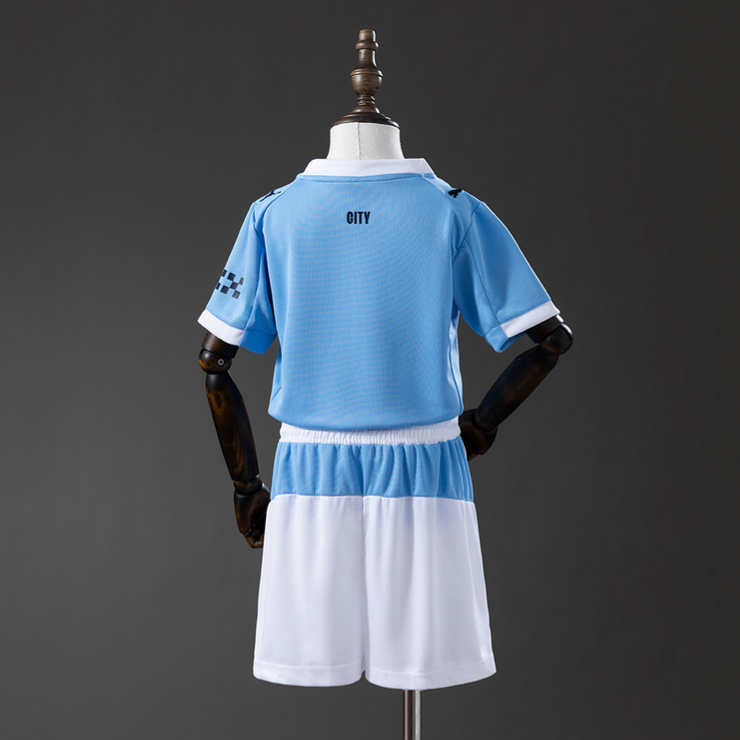 Manchester City 2025/26 Hemmaställ Barn Fotbollströja Set