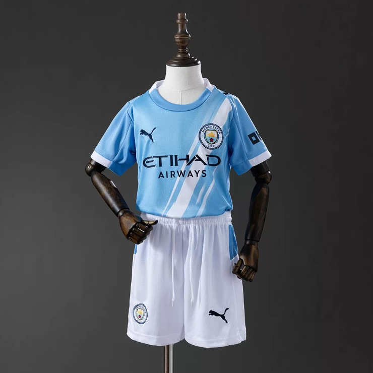 Omar Marmoush 7 Manchester City 2025/26 Hemmatröja Barn Fotbollströja Set