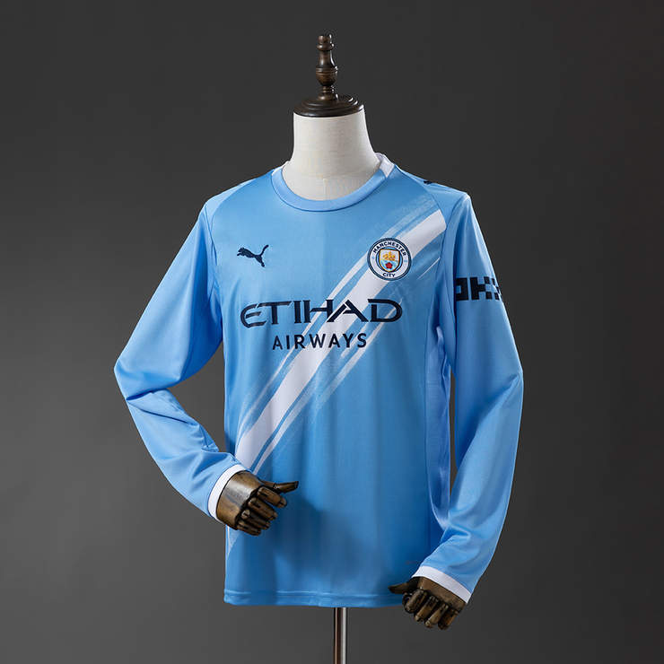 Manchester City 2025/26 Hemmatröja Långärmad Fotbollströja Herr