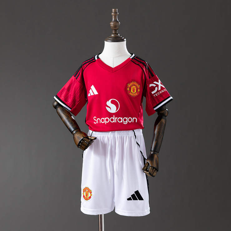 Manchester United 2025/26 Hemmatröja Barn Fotbollströja med Shorts