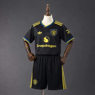 Manchester United 2025/26 Tredjetröja Barn Fotbollströja med Shorts
