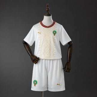 Marocko VM 2026 Bortaställ Barn Fotbollströja med Shorts