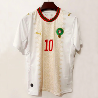 Marocko VM 2026 Bortatröja Brahim #10 Kortärmad Fotbollströja Herr
