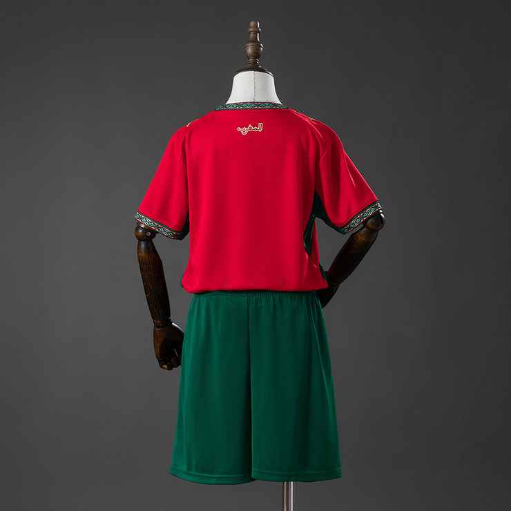 Marocko VM 2026 Hemmaställ Barn Fotbollströja med Shorts