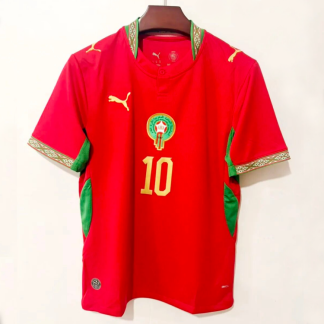 Marocko VM 2026 Hemmatröja Brahim #10 Kortärmad Fotbollströja Herr