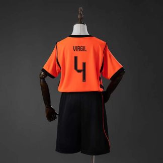 Nederländerna VM 2026 Hemmaställ Barn Virgil van Dijk 4 Fotbollströja Set