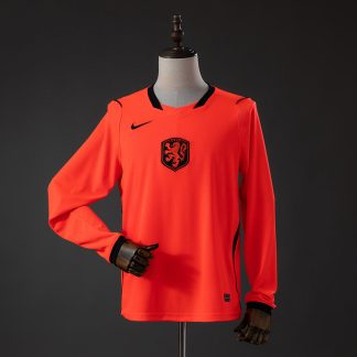 Nederländerna VM 2026 Hemmatröja Långärmad Fotbollströja Herr