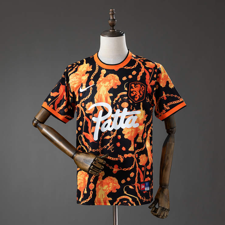 Nederländerna x Patta VM 2026 Specialutgåva Fotbollströja Orange/Svart