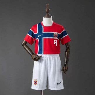 Norge VM 2026 Hemmatröja Barn Erling Haaland 9 Fotbollsställ med Shorts