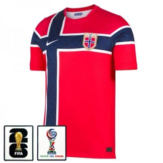 Norge VM 2026 Hemmatröja Herr Fotbollströja med VM-Patch